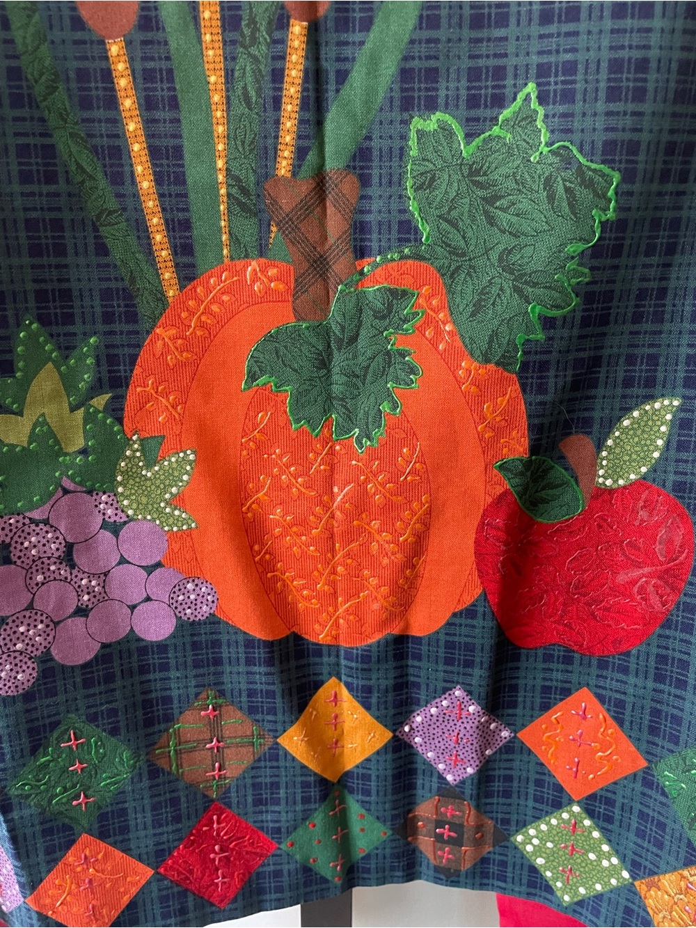 Vintage Handmade Artisan Cottagecore Fall Autumn Pumpkin Patchwork Novelty Vest - Picture 4 of 7